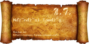 Nánási Tamás névjegykártya